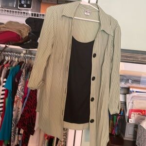 Blouse Set with built in shell in black.